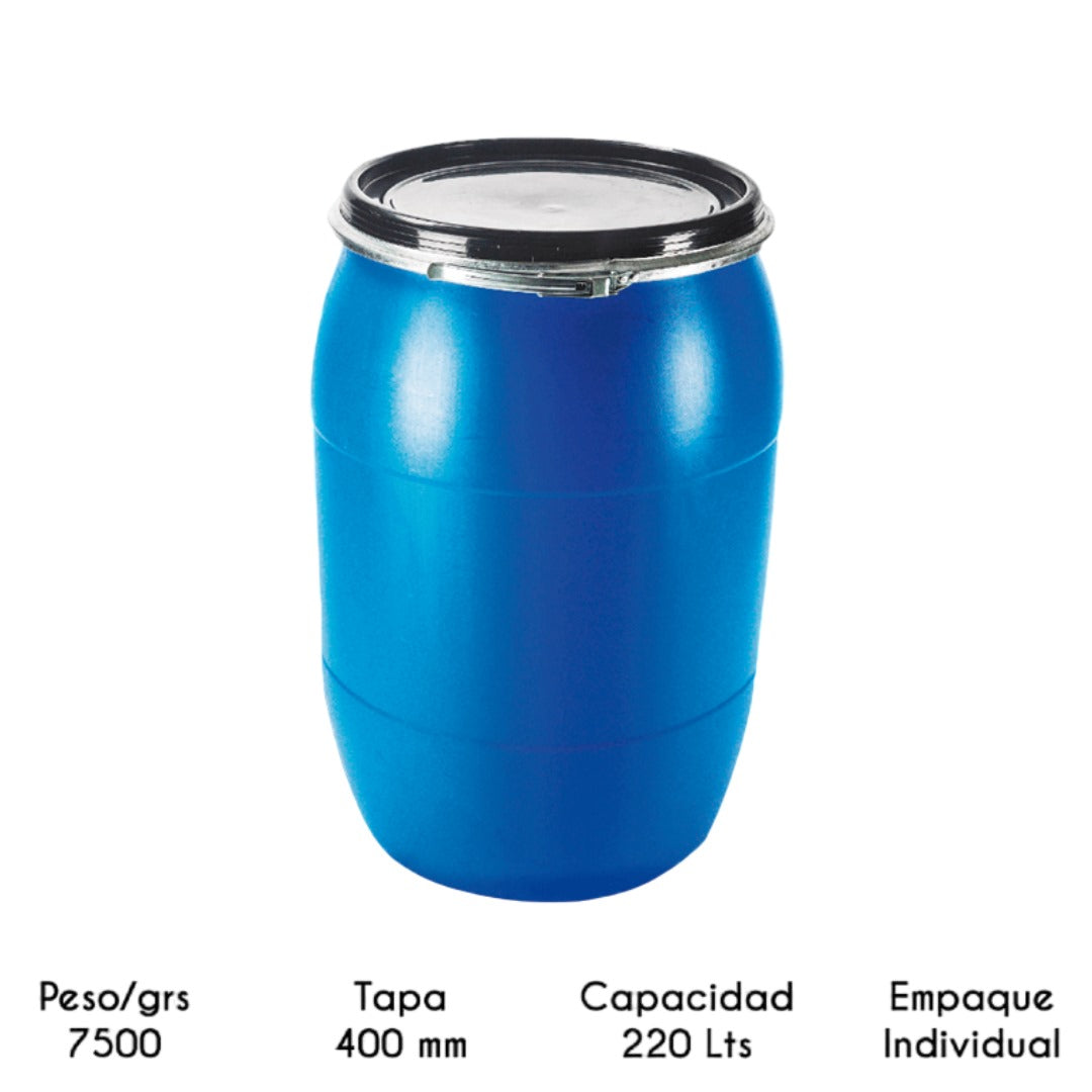 Tonel Barril Boca Ancha Hermetico - 220 litros