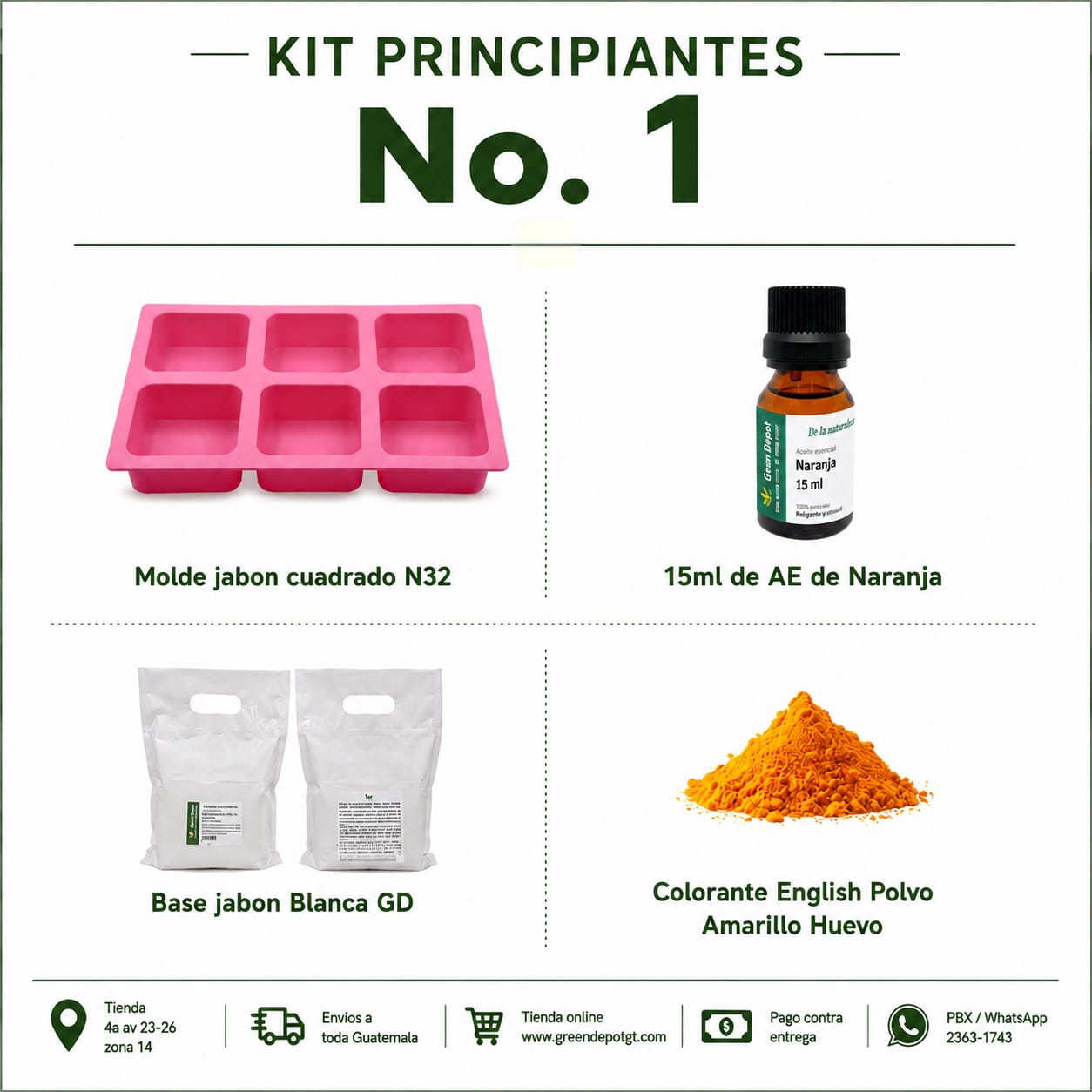 Kit PRINCIPIANTES para hacer Jabon - No. 1