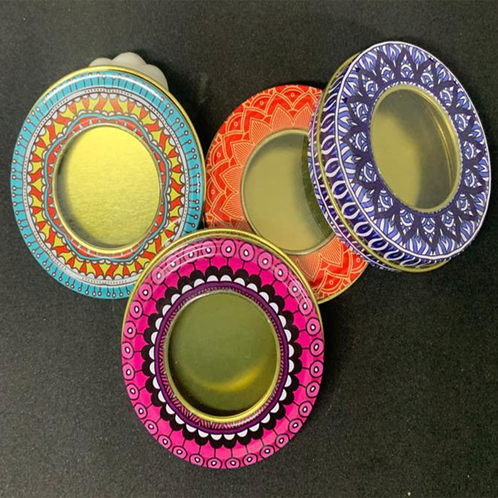 Tin-can colorido Velas 7cmx2cm