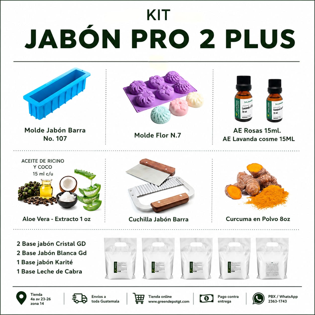 Kit PRO PLUS para hacer Jabon - No. 2