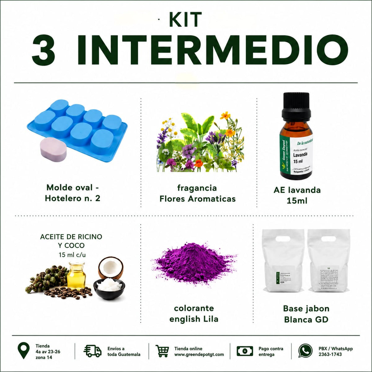 Kit INTERMEDIO para hacer Jabon - No. 3